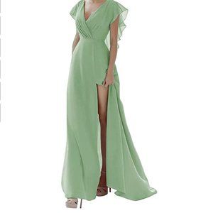 Sage Bridesmaids Dress Open Back